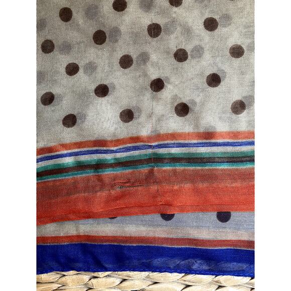 Scarf Polka Dot Stripe Extra Wide & Long - Picture 5 of 7